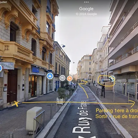 Atypique Calme, Quartier Vip, 50m Appartement Nice